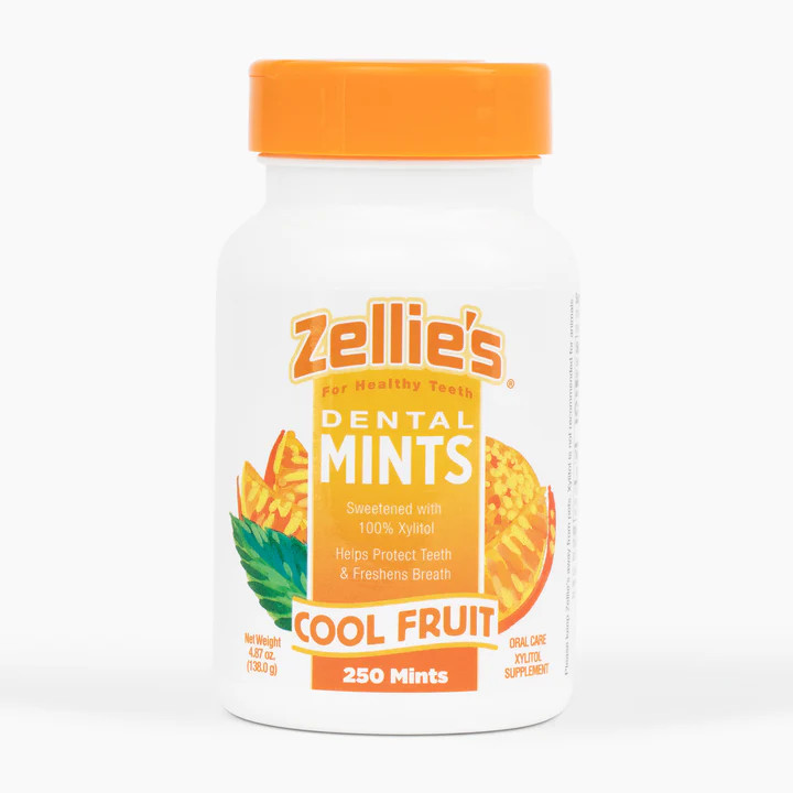 Zellie's Xylitol Dental Mints - Cool Fruit 250ct Jar (image for) Zellie's Xylitol Dental Mints - Cool Fruit 250ct Jar